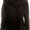 Amazing Ladies' Denim Jacket with Fleece Hoodie - Presents for Women - Fashion Women Clothing - Black, M