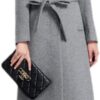 Autumn Winter Women Fashion Belt Coat Warm Color Long Jacket With Pocket Ladies Outwear Slim Fur Collar Clothing For Womens
