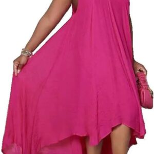 Elegant Dresses Cutout -Ring Decor Asymmetrical Casual Fashion Summer Female Clothing Outfits