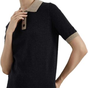 Fashion Women's Clothing Cashmere Turn-Down Collar Pullover Knitted Sweater