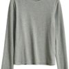 MVUYO Autumn and Winter Clothing Light Soft Waxy Women O Collar Base Shirt Stretch Long Sleeve