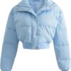 Winter Vintage Warm Solid Lapel Collar Cotton Clothes Women Casual Streetwear Long Sleeve Short Chic Top
