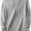 Women Hooded Neck Knitted Pullover Spring Fall Basic Fashion Casual Long Sleeve Sweater Clothing