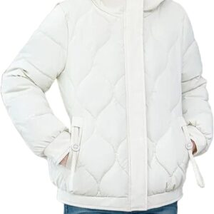 Women's Winter Puffer Fashionable High-Quality Padded Clothes Hooded Lattice Thickened Warm Padded jacketr Coat