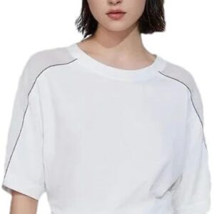 XZQYJKP 111Summer Short-Sleeved Clothing Patchwork Women's Cotton