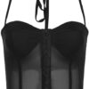 YMGSCC Fashion Sexy Straps Hanging Neck Small Tank Top Slim Wrap Clothing Can Be Worn Outside The Underwear